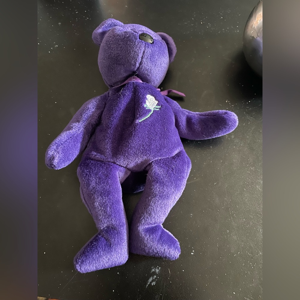 TY BEANIE BABY PURPLE PRINCESS DIANA BEAR